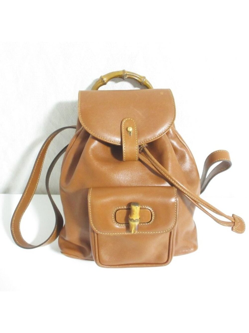 Gucci Bamboo Leather Mini Backpack Brown